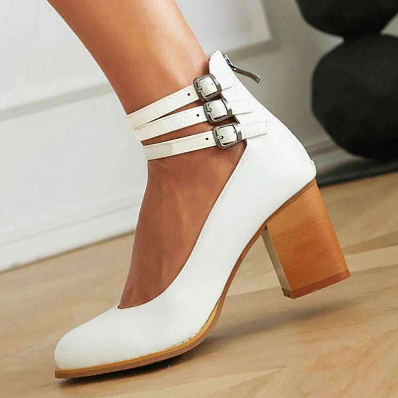 Ariana | Triple Buckle Heels