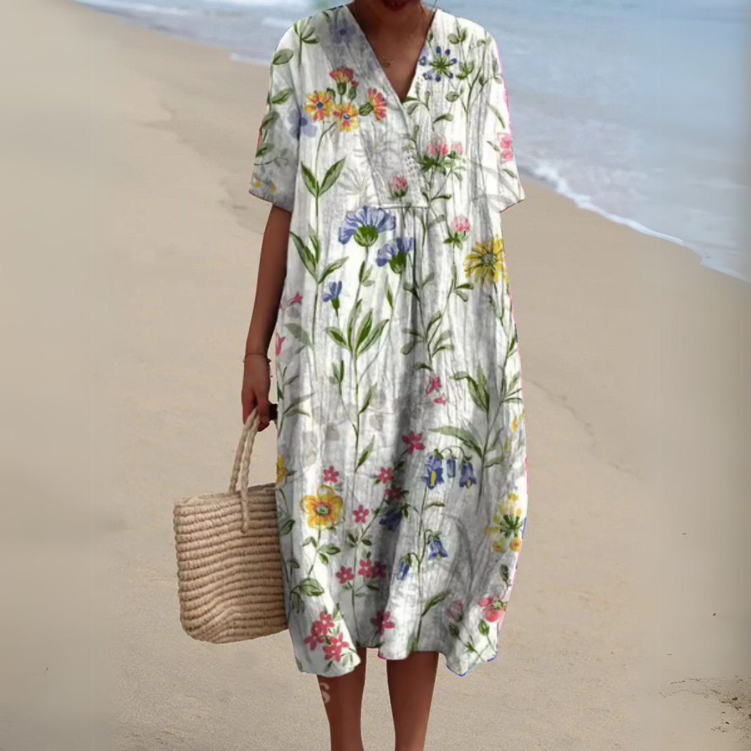 Nathalie | Relaxed Half Sleeve Midi Dress