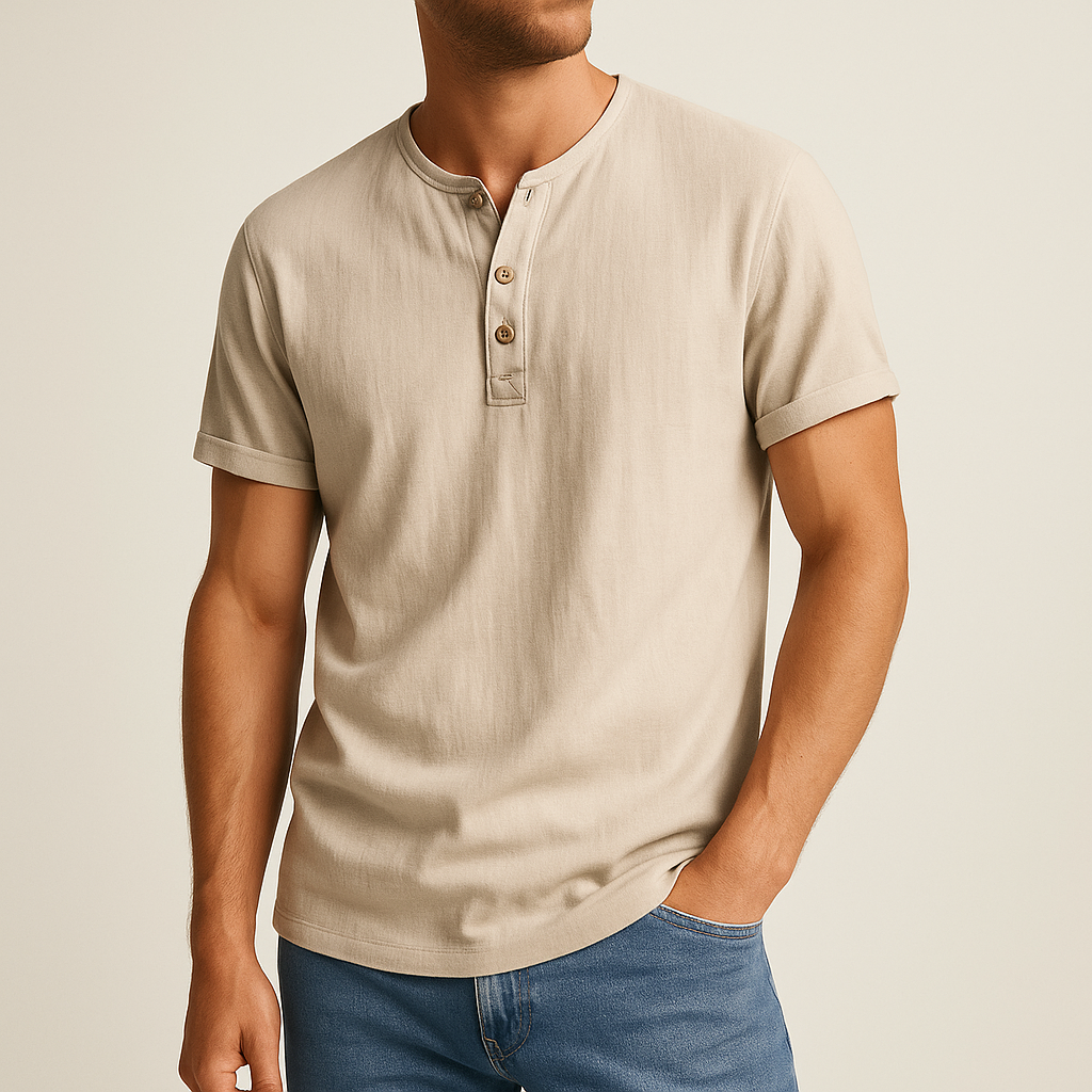 Copenhaver - Cotton-Linen Henley Tee