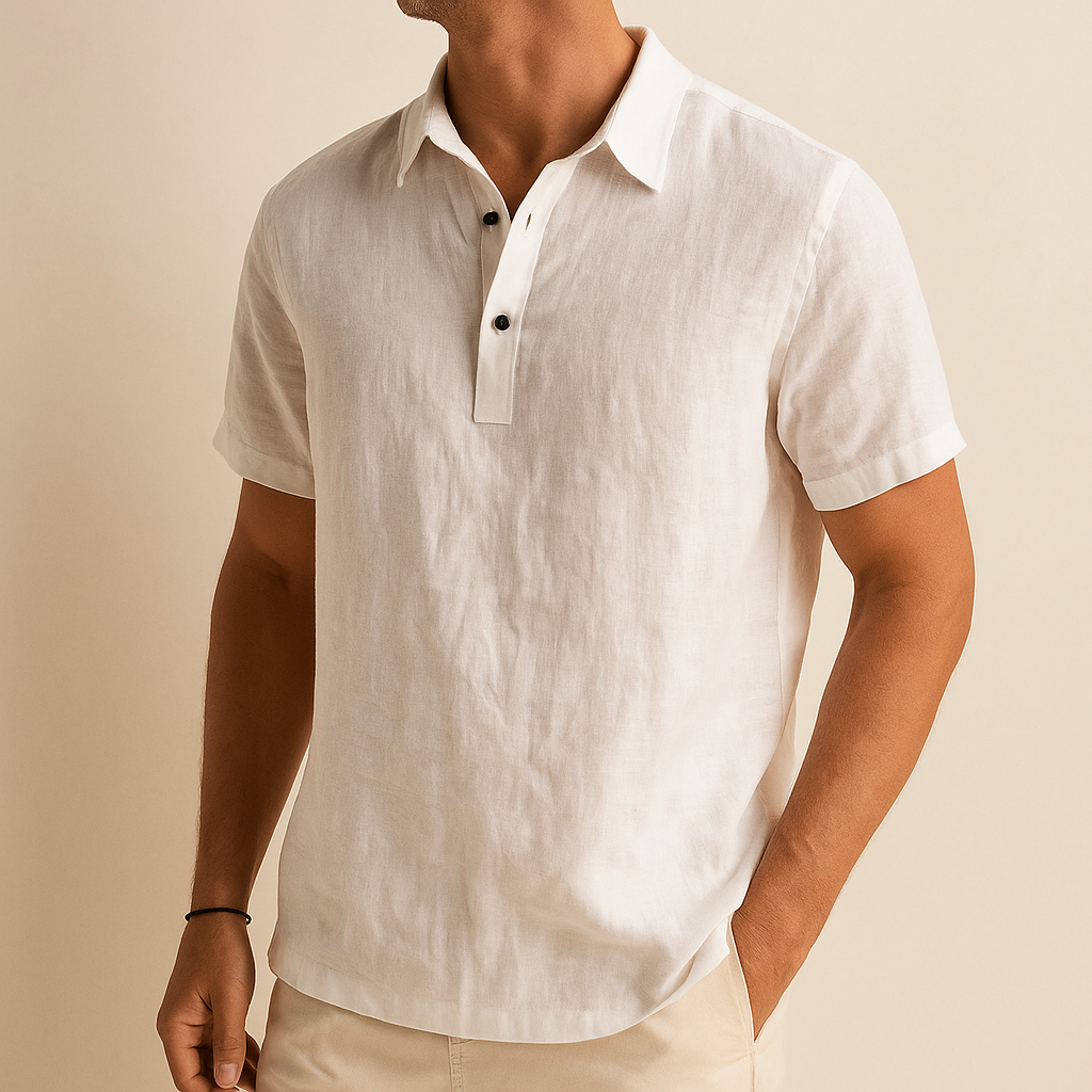 Lucenzo - Summerweight Linen Polo Shirt