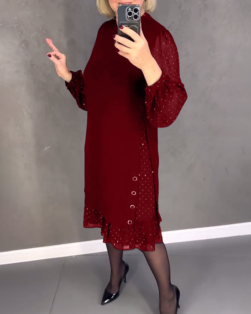 ELIANA | Chic Dress with Sheer Sleeves and Flattering Silhouette for Fall Events