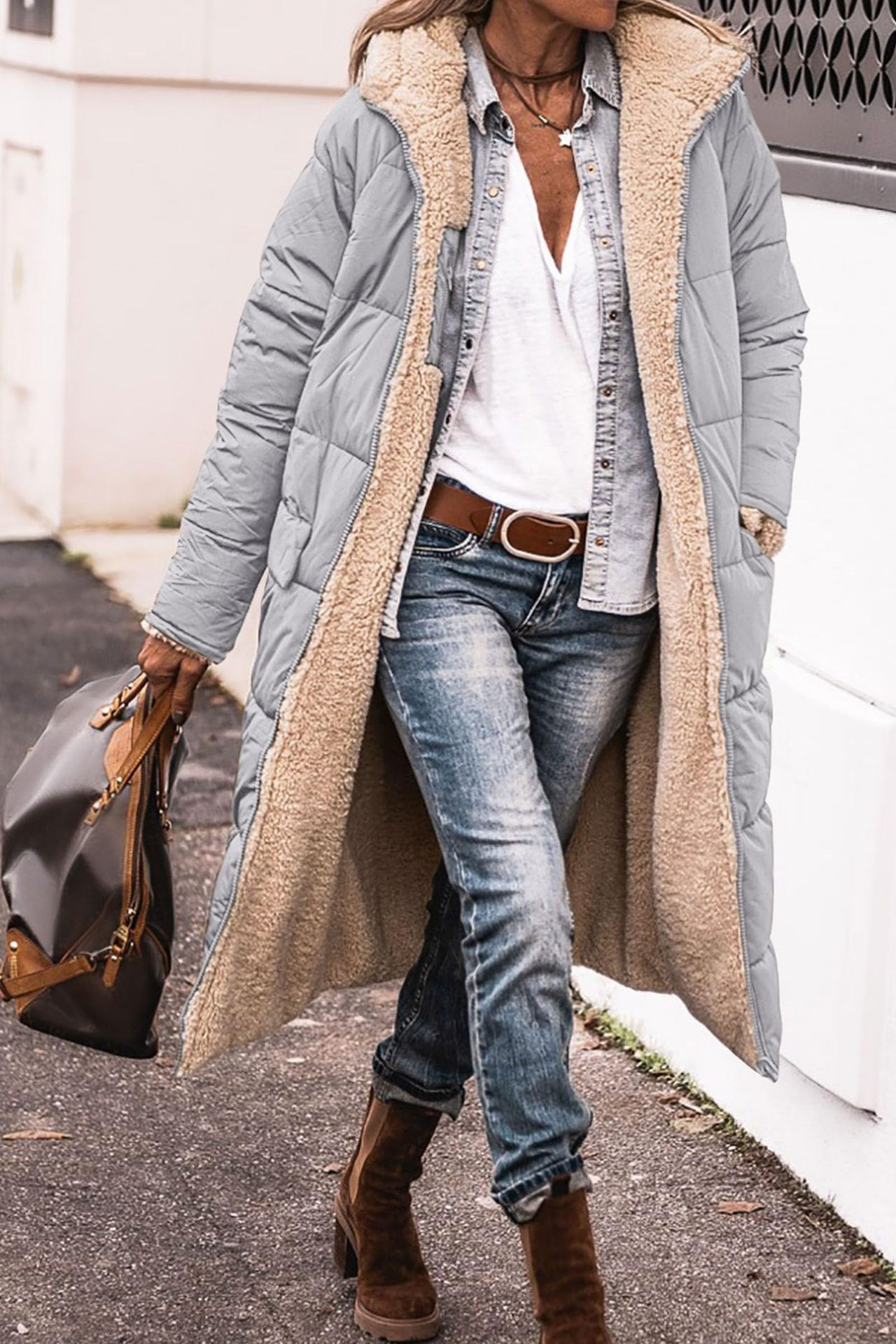 Johna – Luxury Reversible Sherpa Coat