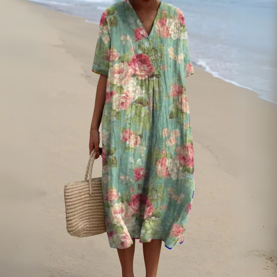 Nathalie | Relaxed Half Sleeve Midi Dress