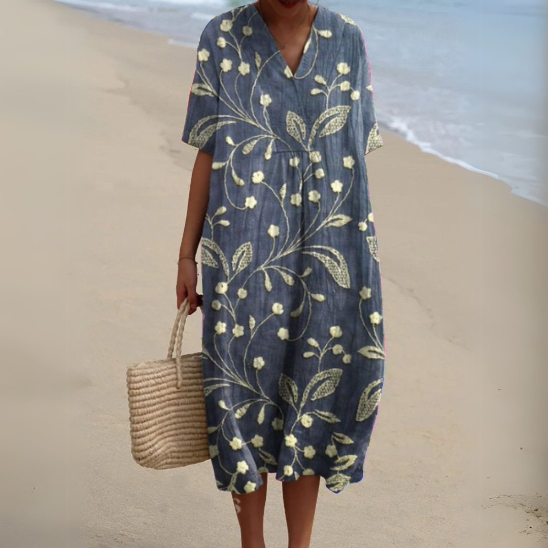 Nathalie | Relaxed Half Sleeve Midi Dress