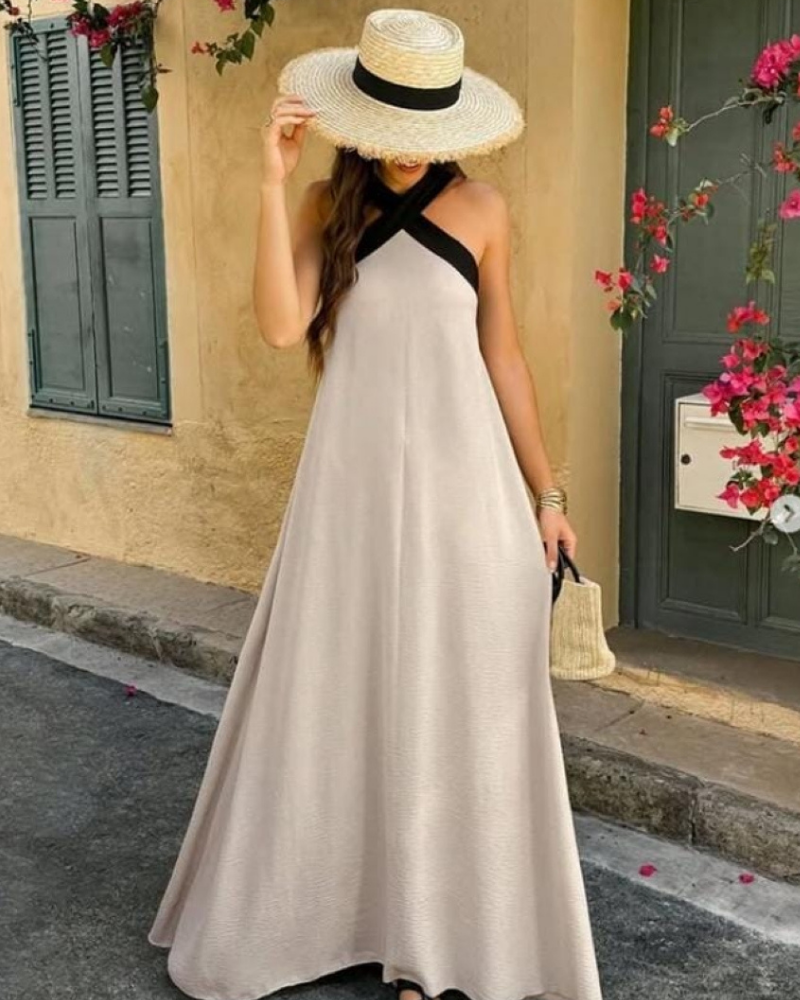 SIENNA | Trendy Chic Dress with Open Back and Crossed Neckline