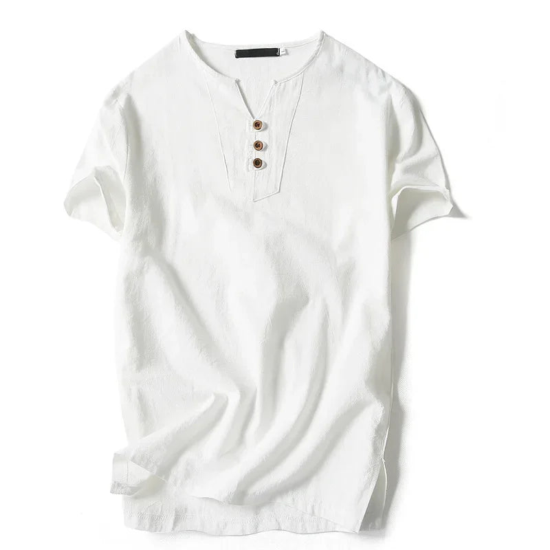 Copenhaver - Cotton-Linen Henley Tee