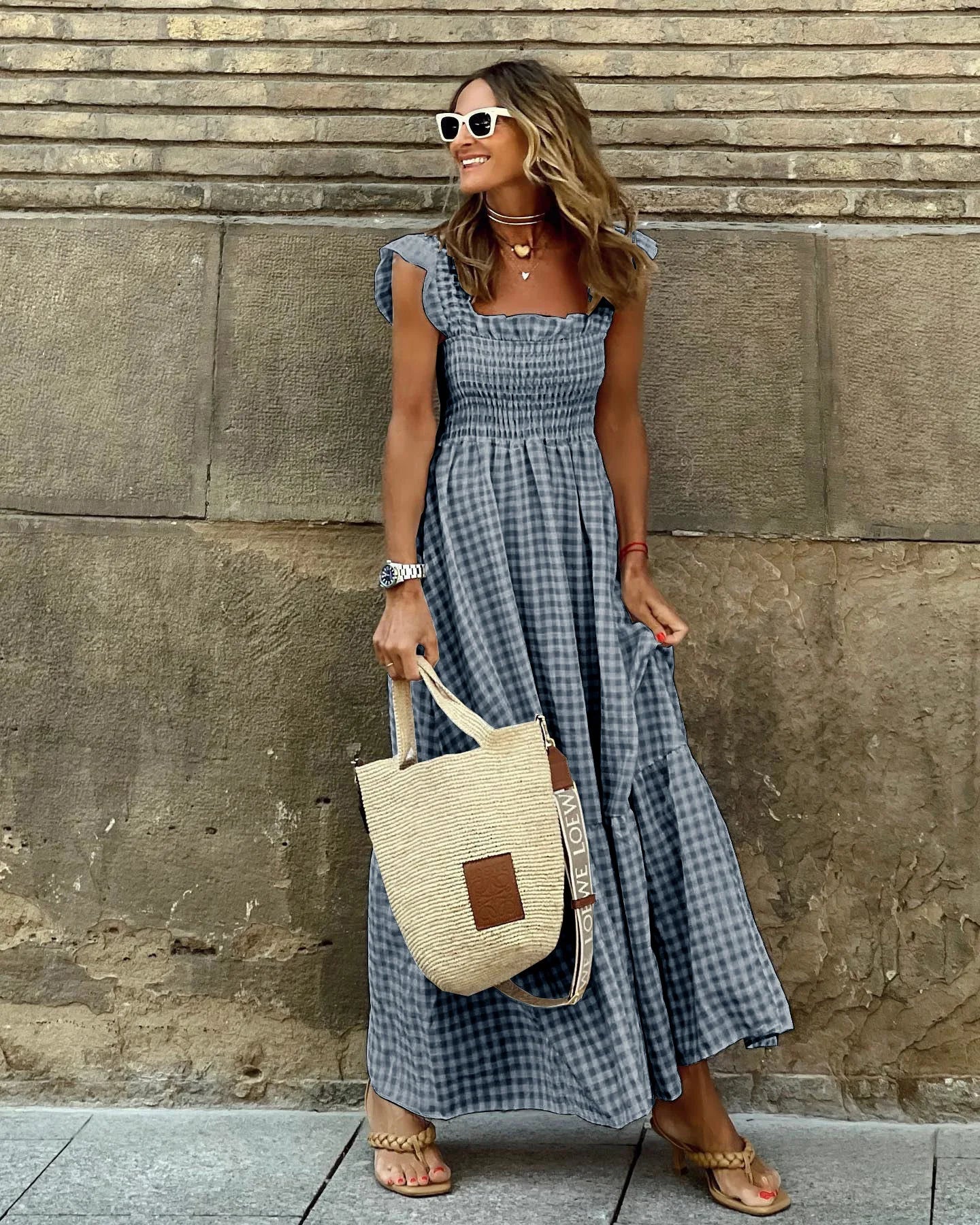 FRANCESCA | Retro Checkered Dress for Instant Elegance and Everyday Comfort