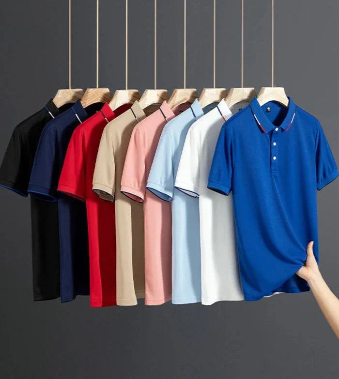 Seabrook - Pinstriped Collar Polo