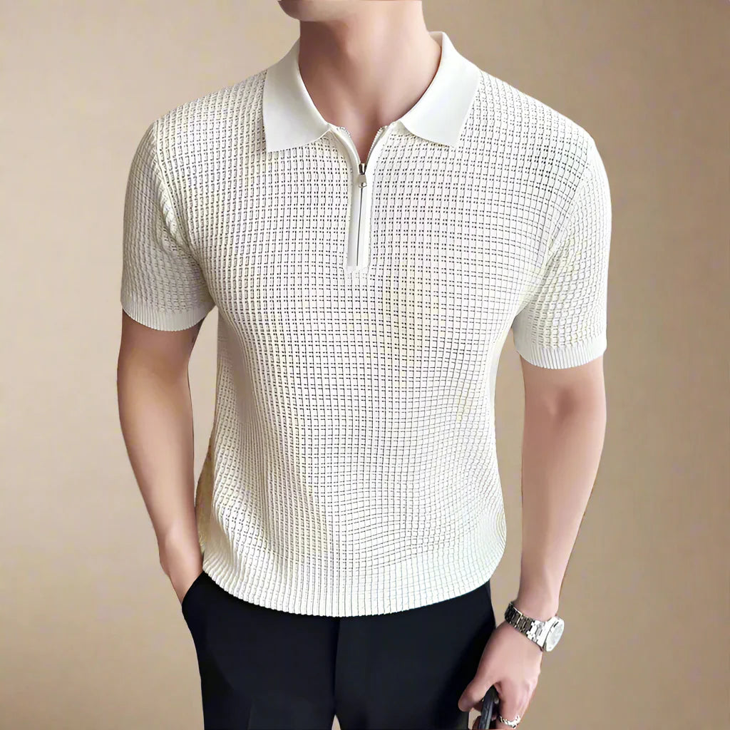 Emeline - Classic Zip Polo Shirt