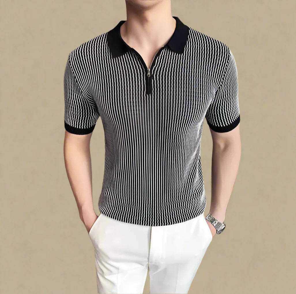 Emeline - Classic Zip Polo Shirt
