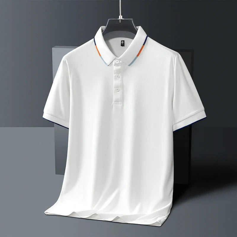 Seabrook - Pinstriped Collar Polo