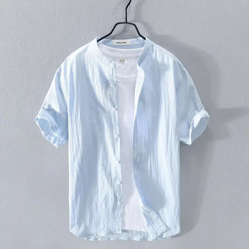 Banard - Band Collar Summer Shirt