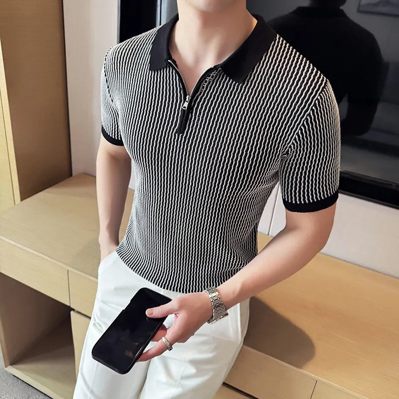 Emeline - Classic Zip Polo Shirt