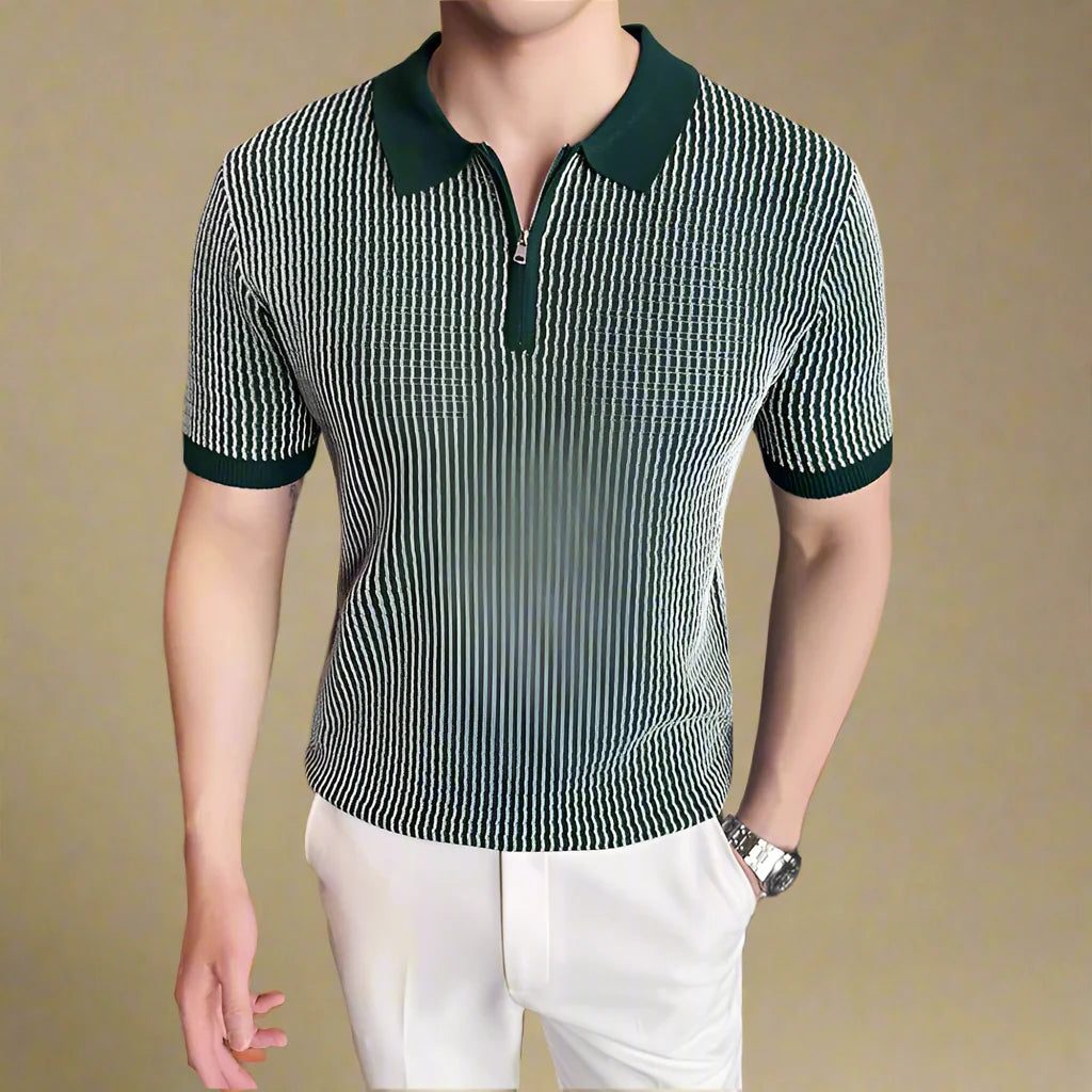 Emeline - Classic Zip Polo Shirt