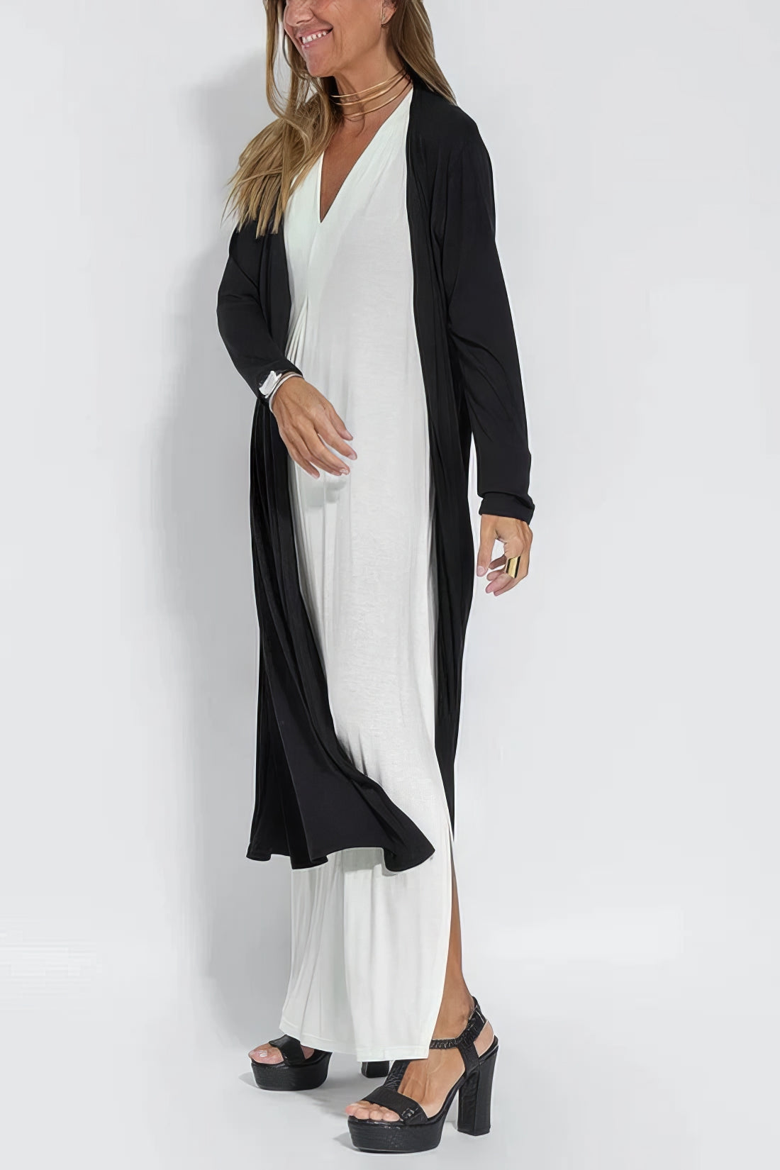 ELISE | Elegant Long Dress with Included Cardigan