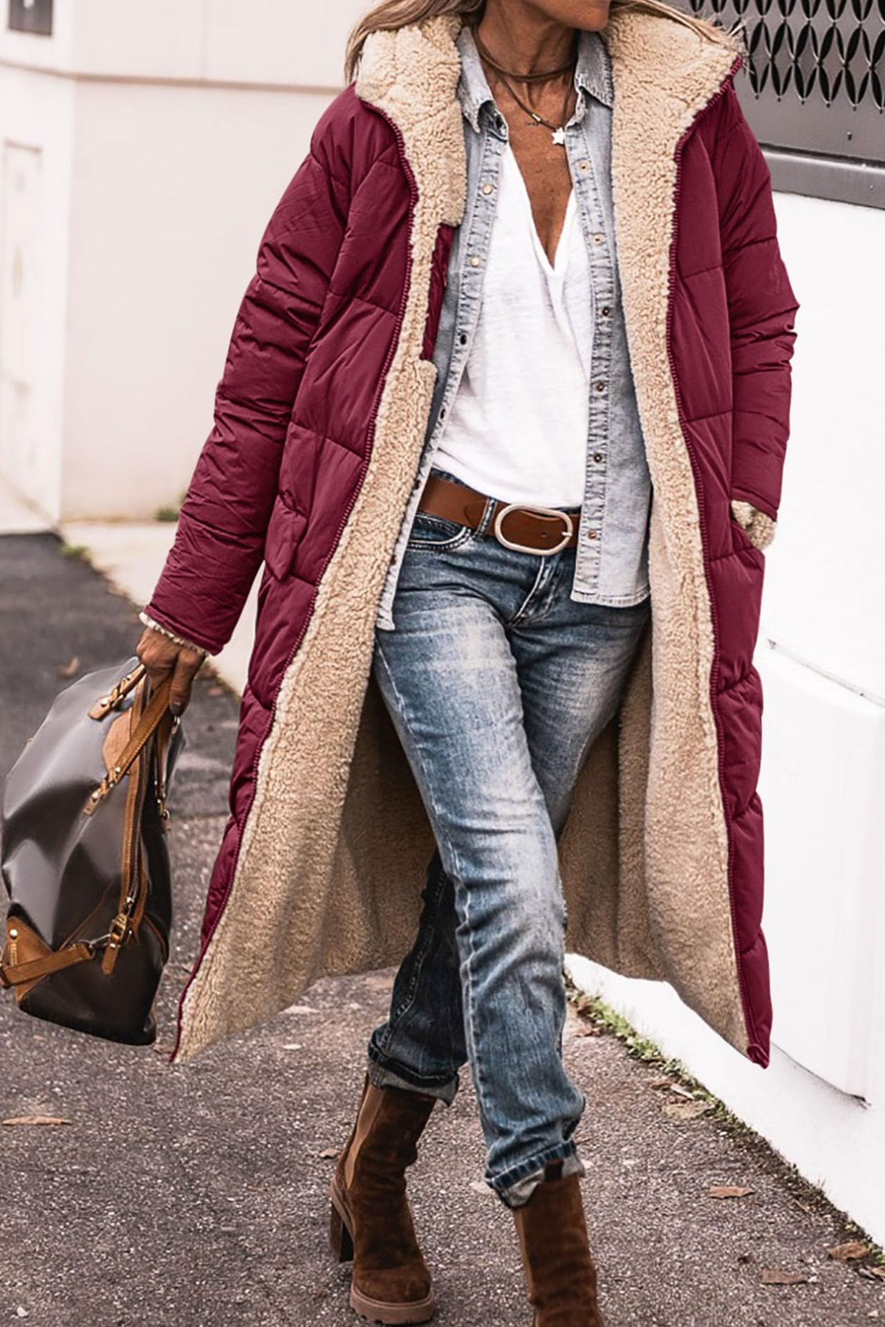 Johna – Luxury Reversible Sherpa Coat