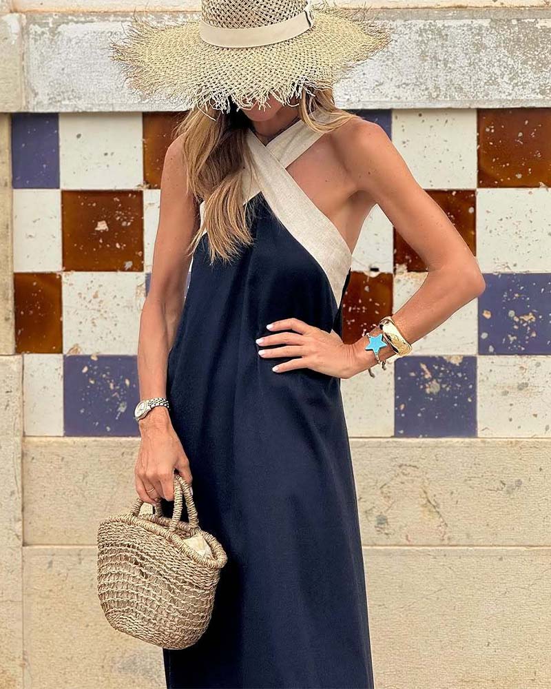 SIENNA | Trendy Chic Dress with Open Back and Crossed Neckline
