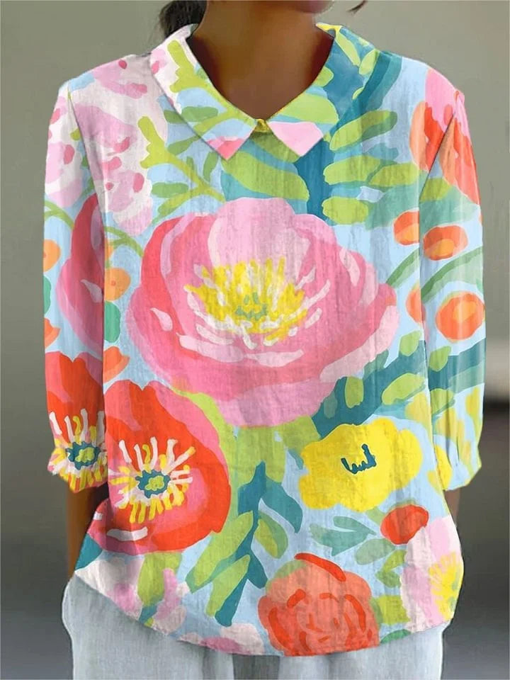 Manon – watercolor flowers blouse