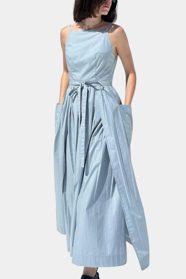 SERENA | Long Dress with Adjustable Ties for a Romantic Look and Summer Comfort