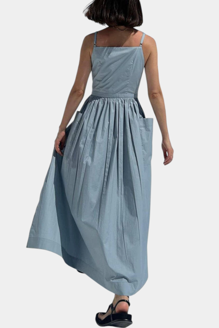 SERENA | Long Dress with Adjustable Ties for a Romantic Look and Summer Comfort