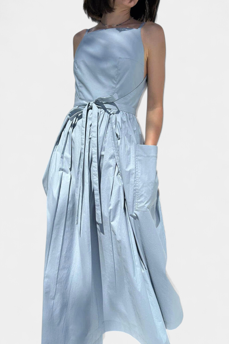 SERENA | Long Dress with Adjustable Ties for a Romantic Look and Summer Comfort