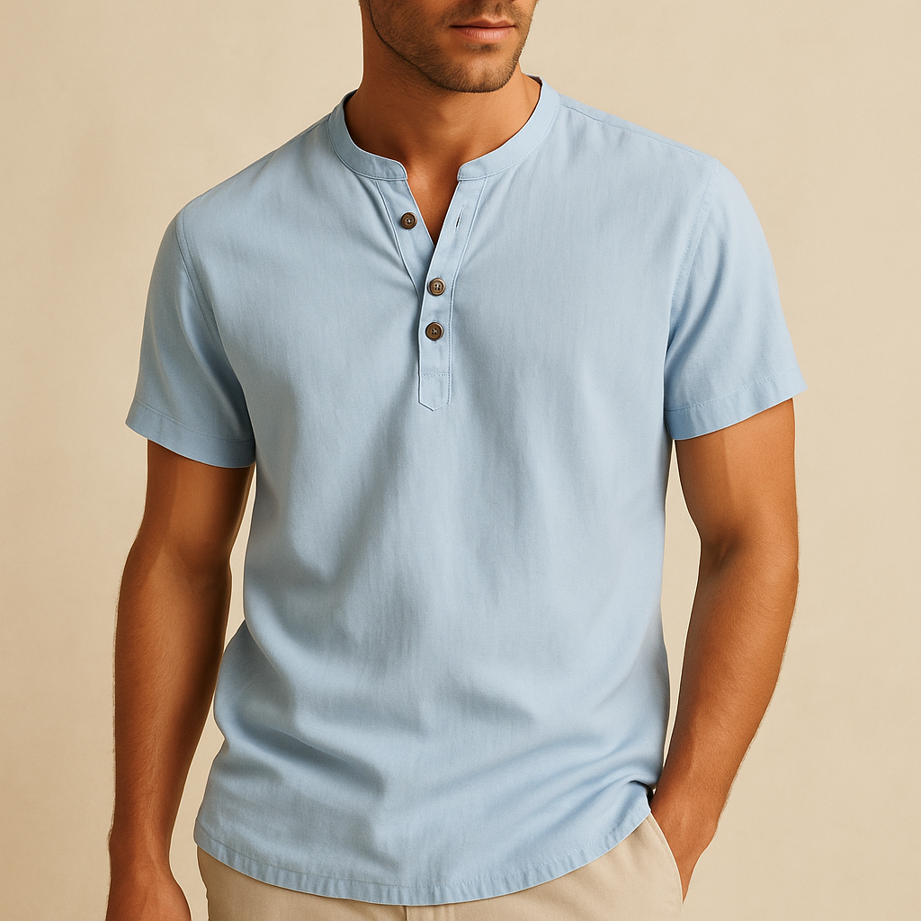 Copenhaver - Cotton-Linen Henley Tee