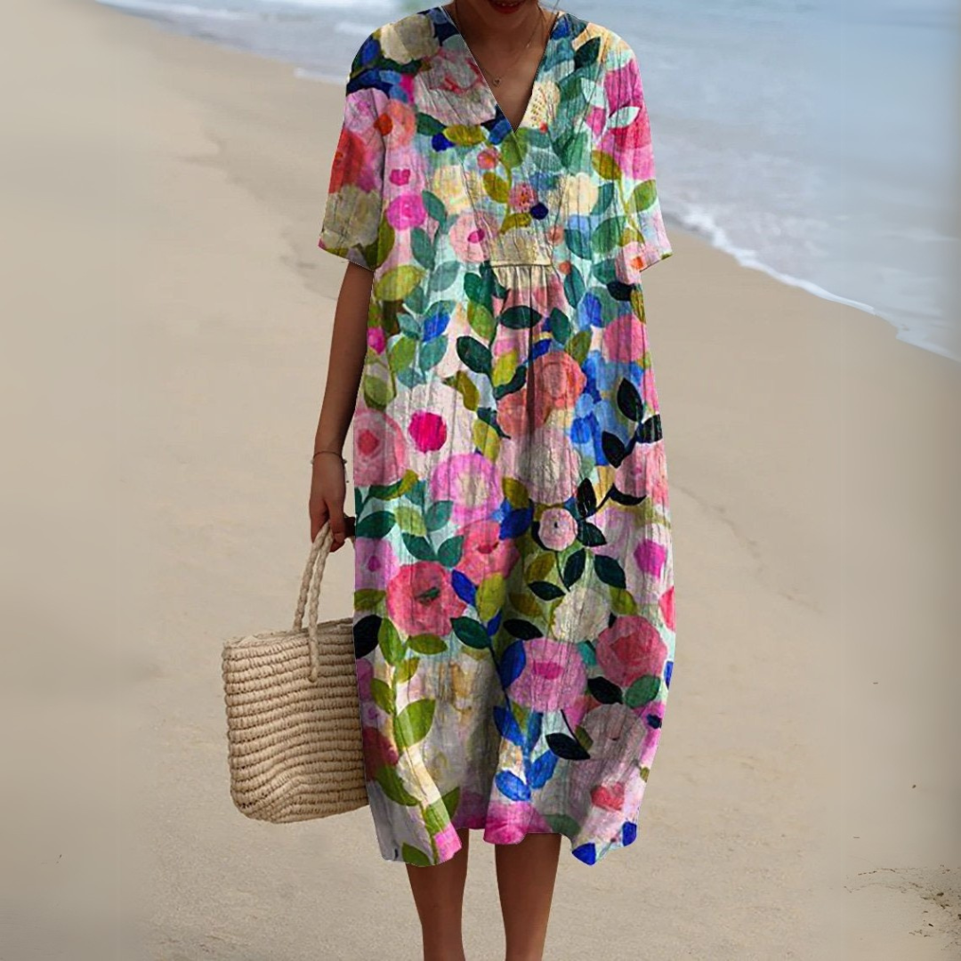 Nathalie | Relaxed Half Sleeve Midi Dress