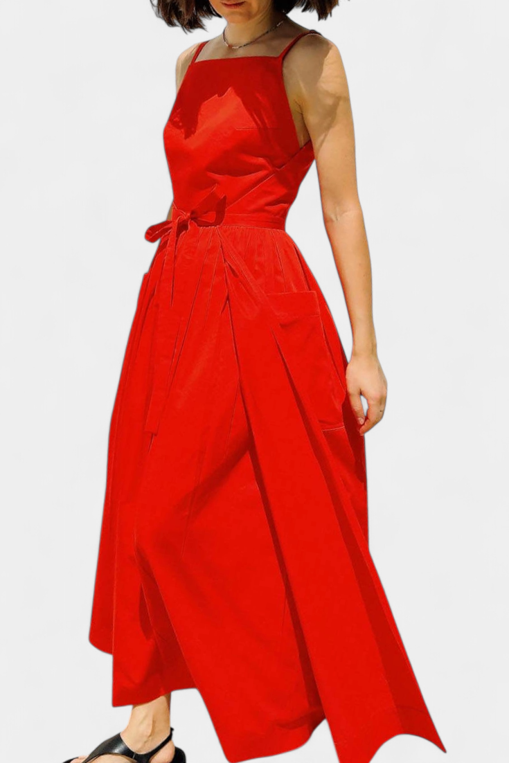 SERENA | Long Dress with Adjustable Ties for a Romantic Look and Summer Comfort
