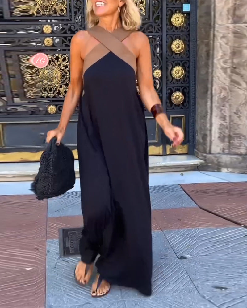 SIENNA | Trendy Chic Dress with Open Back and Crossed Neckline