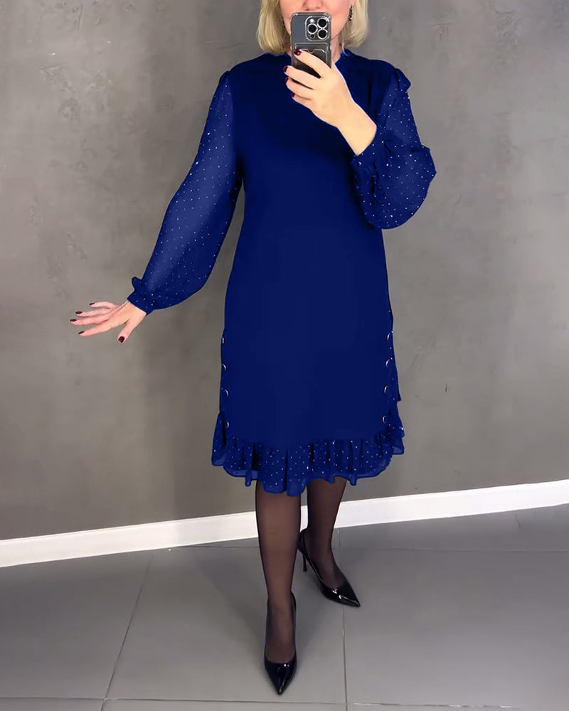 ELIANA | Chic Dress with Sheer Sleeves and Flattering Silhouette for Fall Events