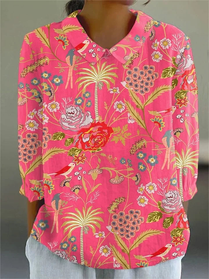 Élodie – tropical print blouse