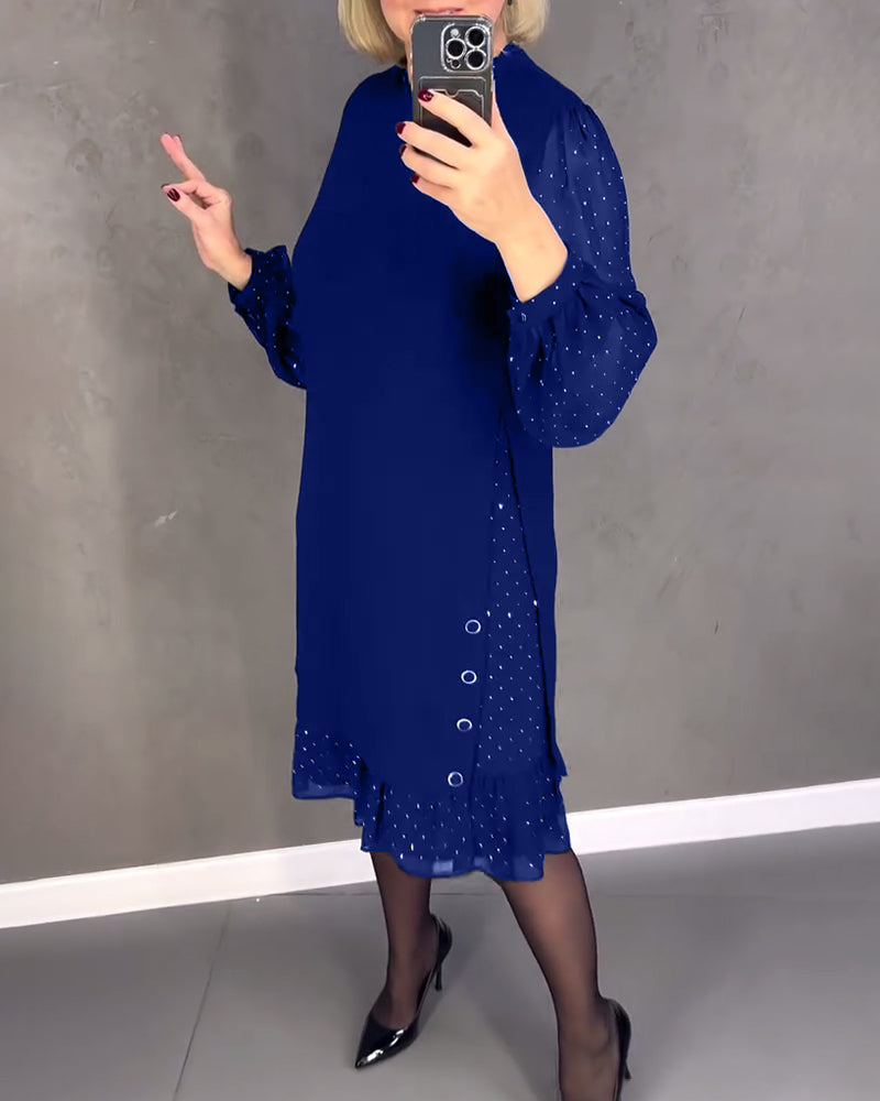 ELIANA | Chic Dress with Sheer Sleeves and Flattering Silhouette for Fall Events