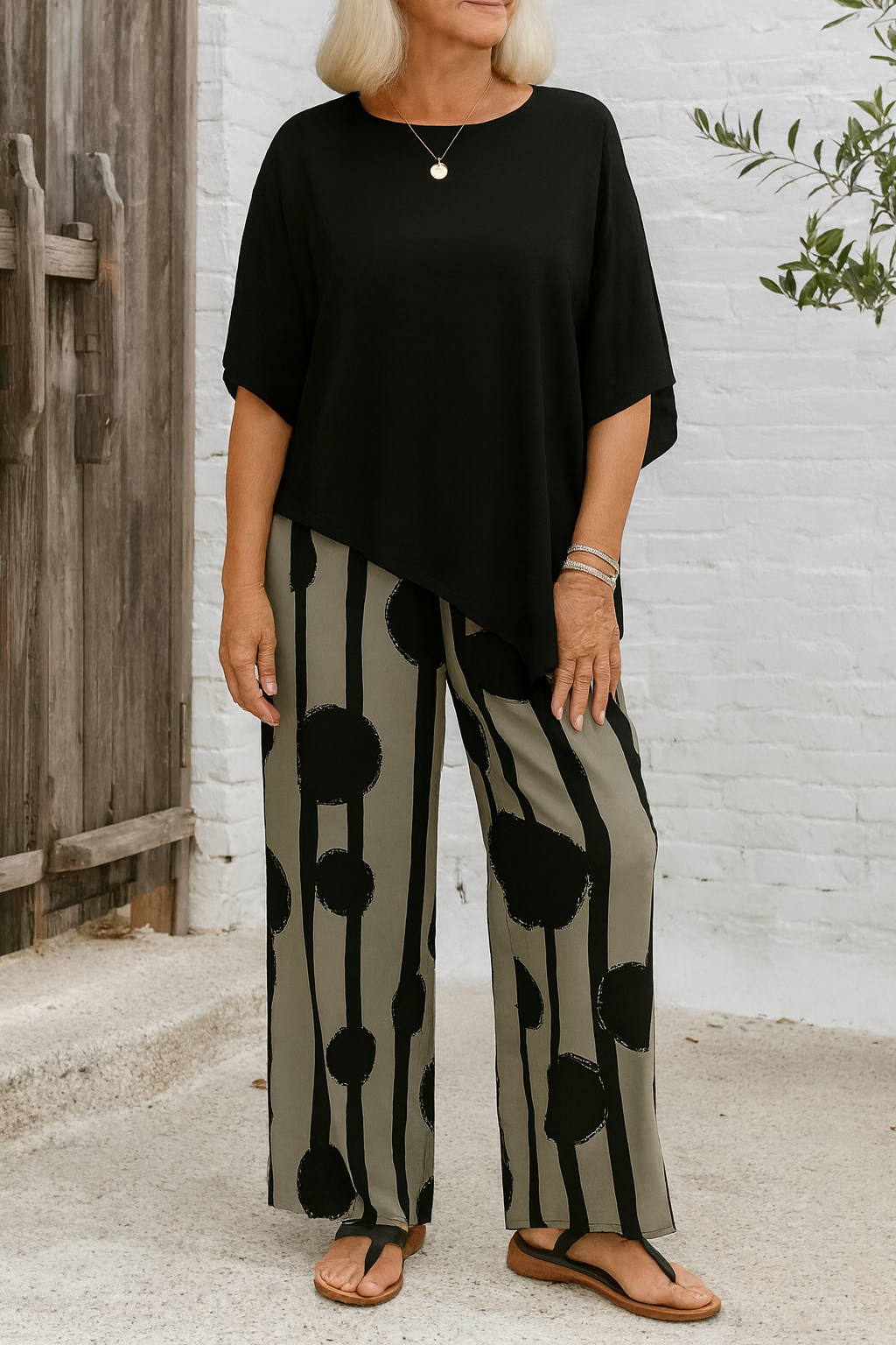 Kalliope -  Comfortable Elastic Waist Two-Piece Set