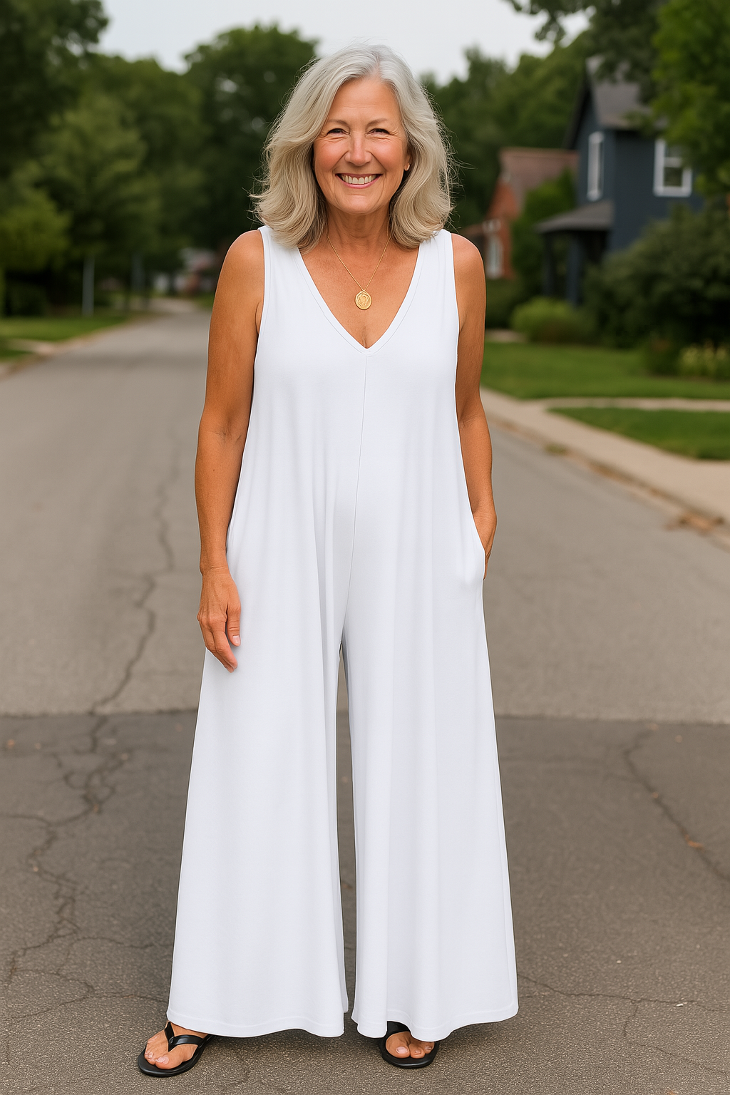 Grace™ | Wide-Leg Sleeveless Jumpsuit