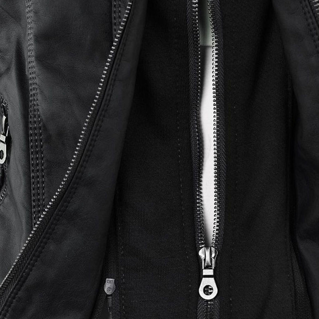 Mia | Leather Jacket with Hood