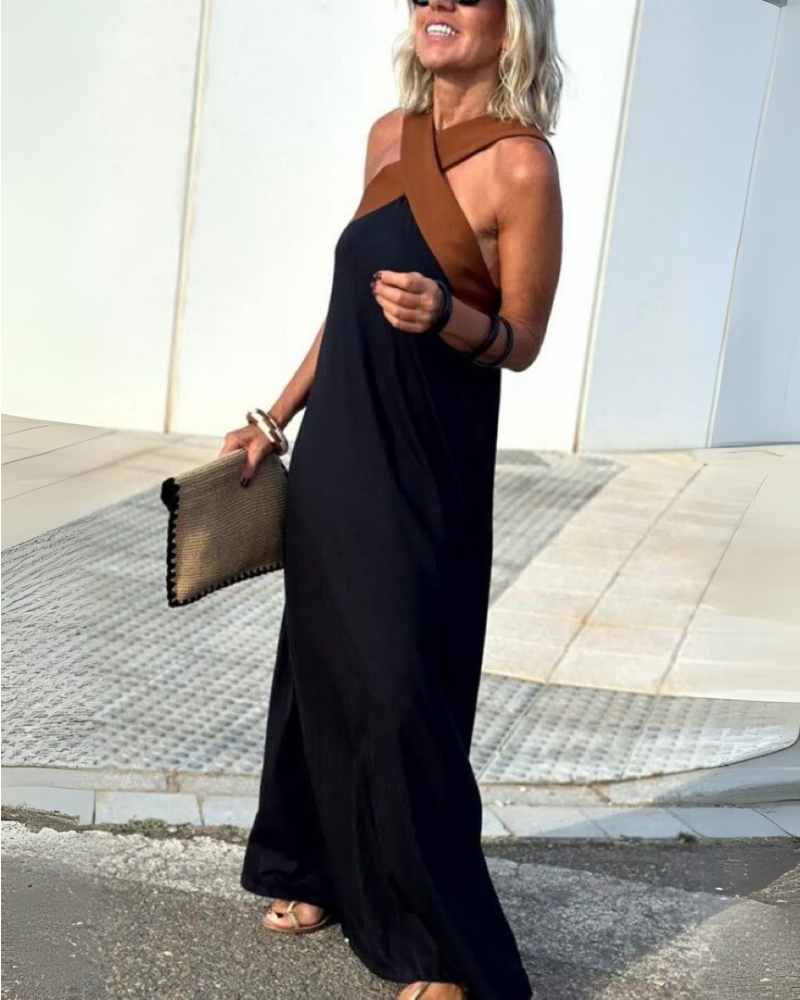 SIENNA | Trendy Chic Dress with Open Back and Crossed Neckline