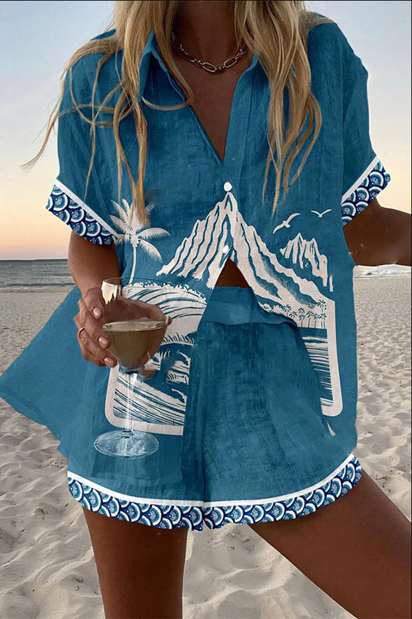 Naomi™ | Short Linen Set Mount Fuji