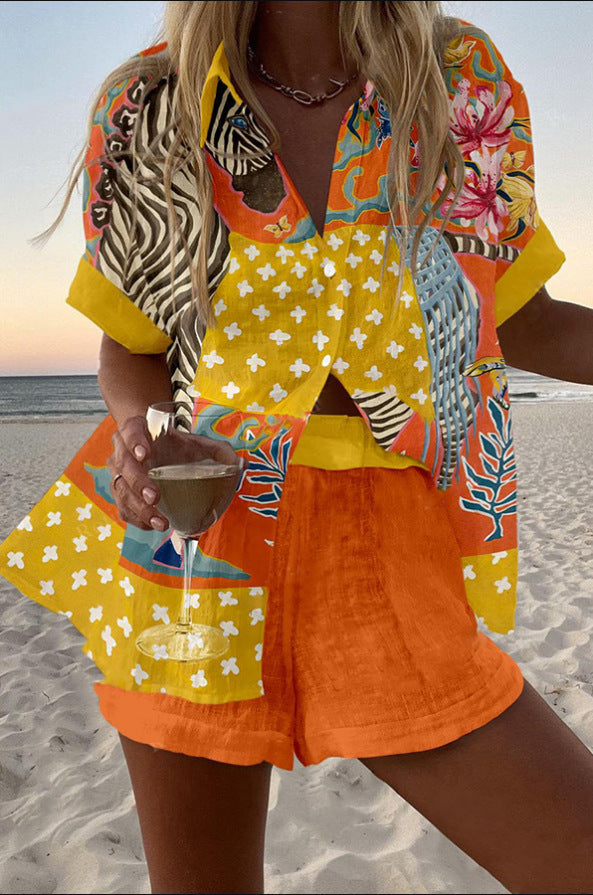Chiara™ | Short Linen Polka Dot Set