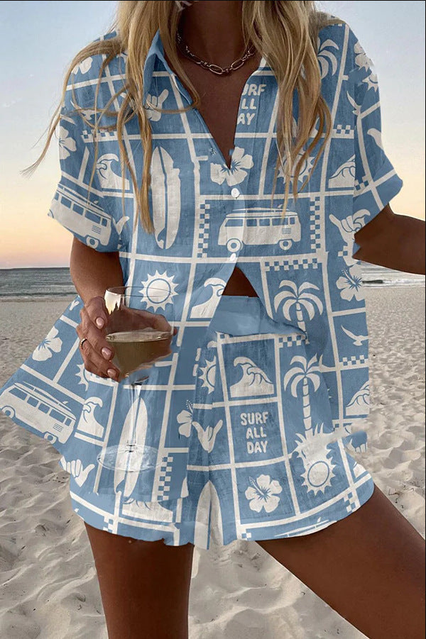 Carla™ | Short Linen Set Caravan