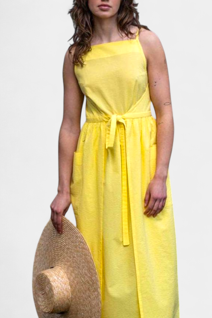 SERENA | Long Dress with Adjustable Ties for a Romantic Look and Summer Comfort