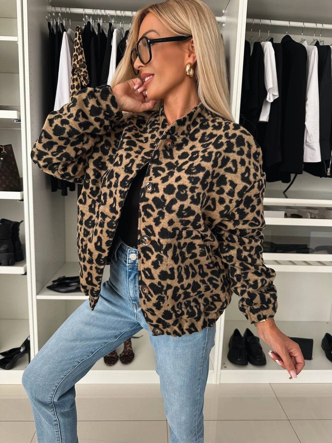 Nova | Trendy Jacket with Leopard Print