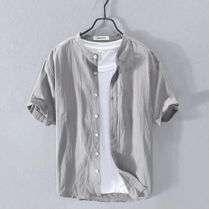 Banard - Band Collar Summer Shirt