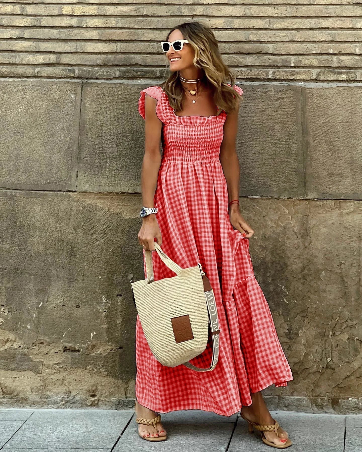 FRANCESCA | Retro Checkered Dress for Instant Elegance and Everyday Comfort