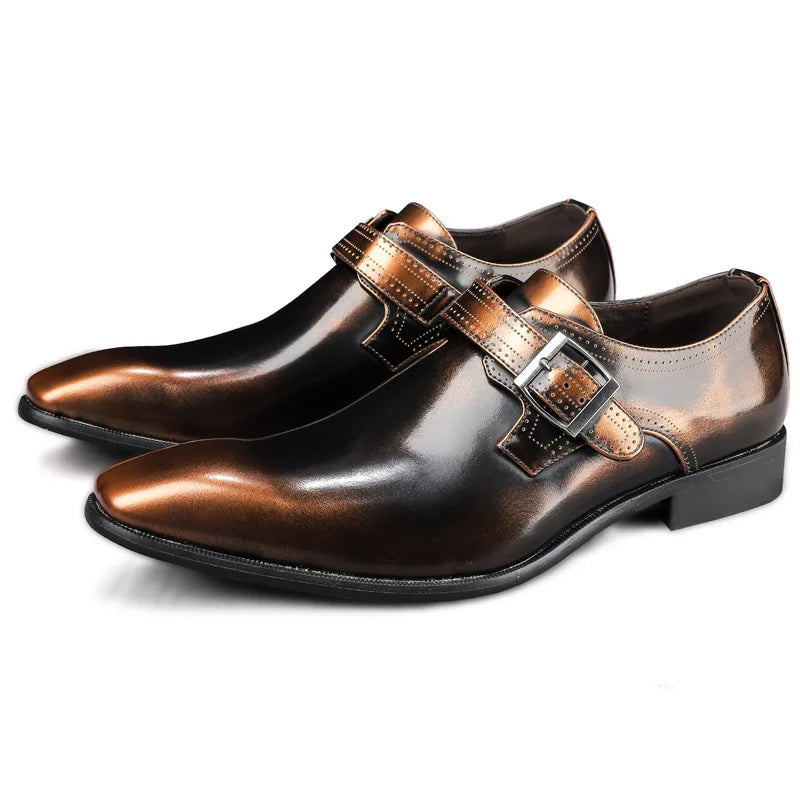 The Bellagio – Burnished Monk Strap Dress Shoe