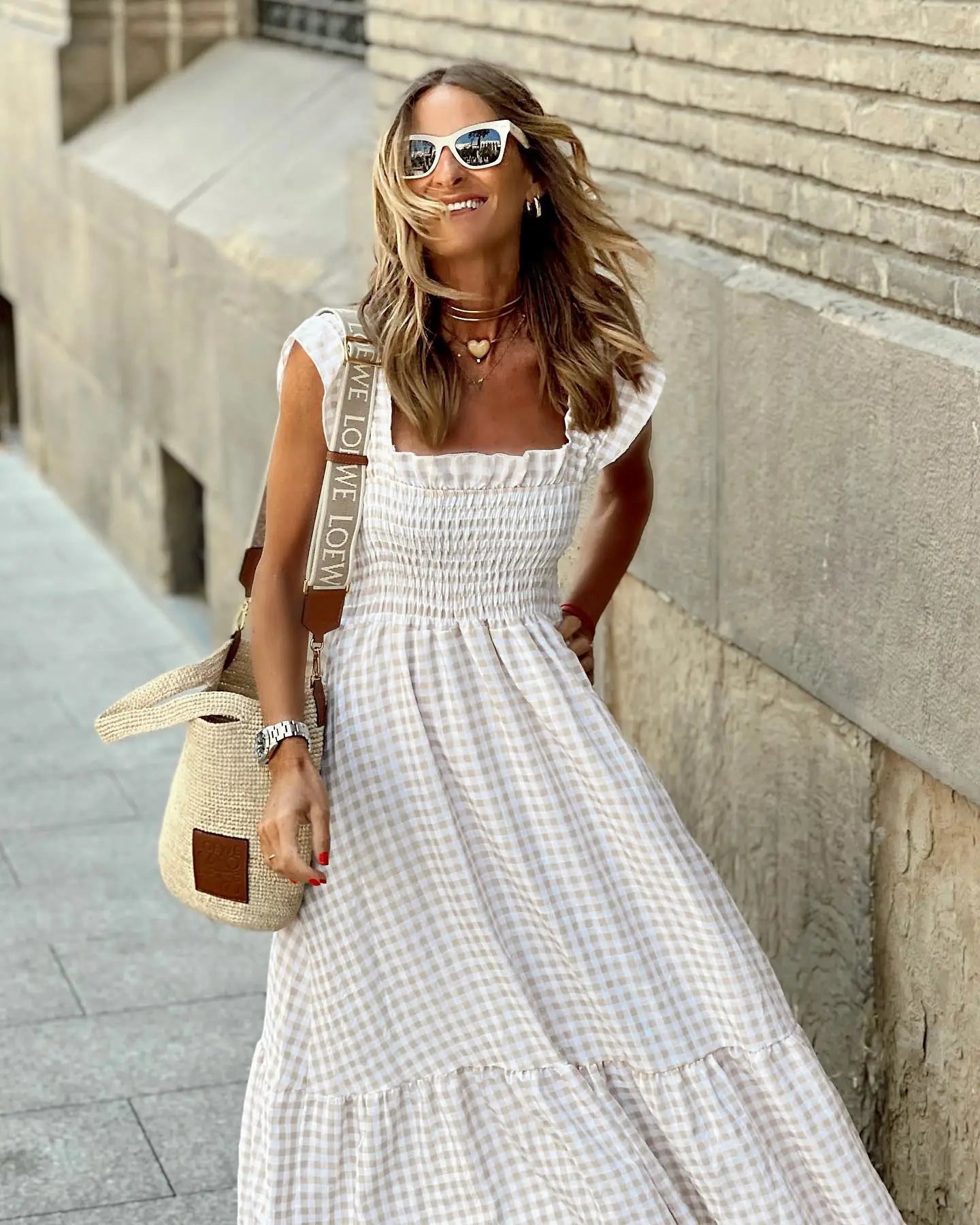 FRANCESCA | Retro Checkered Dress for Instant Elegance and Everyday Comfort