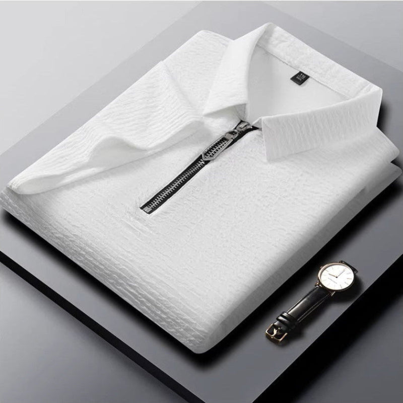 Harper - Quarter Zip Spliced Polo Shirt