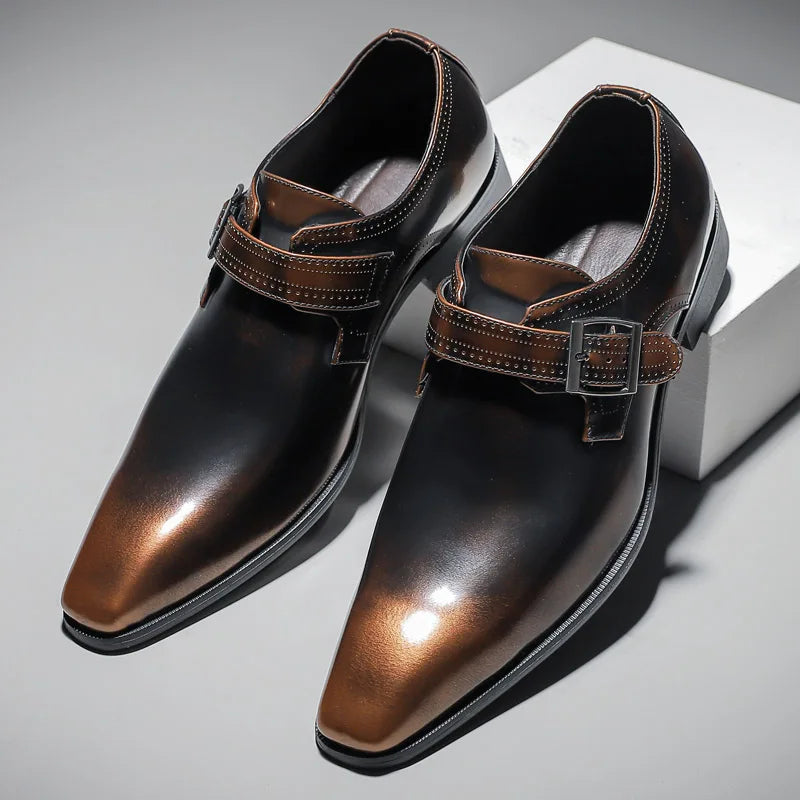 The Bellagio – Burnished Monk Strap Dress Shoe