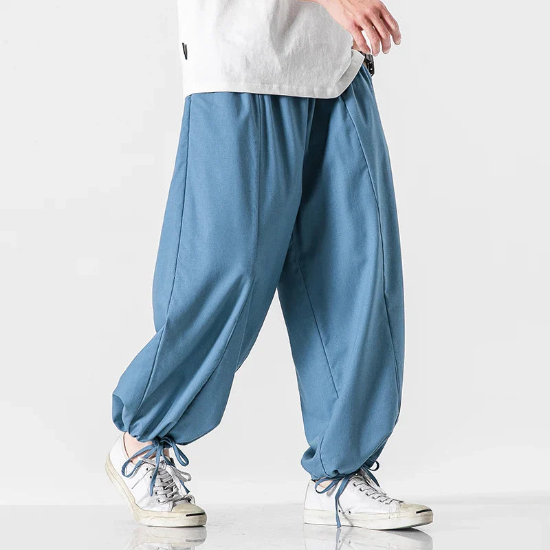 Pompanus Parachute Cotton-Linen Pants