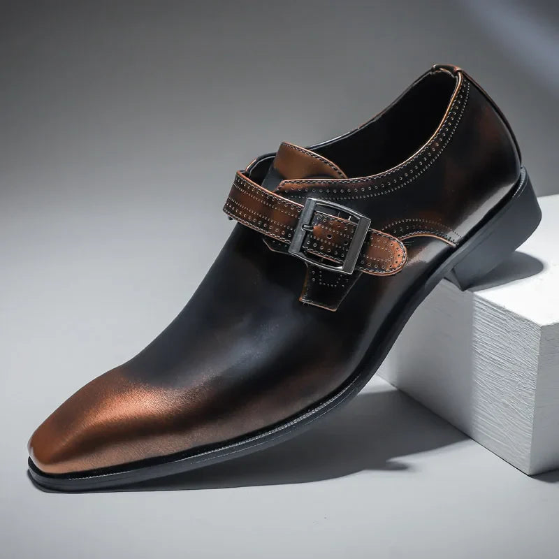 The Bellagio – Burnished Monk Strap Dress Shoe