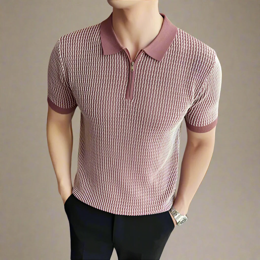 Emeline - Classic Zip Polo Shirt